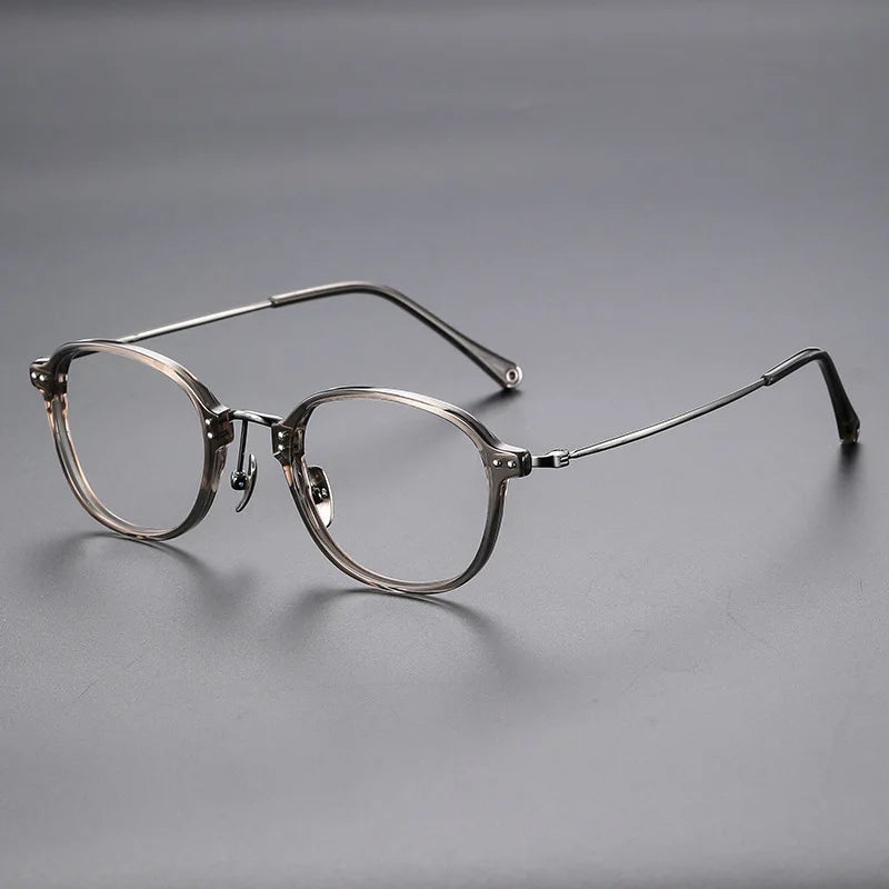 Zirosat Men's Full Rim Square Titanium Eyeglasses 42350