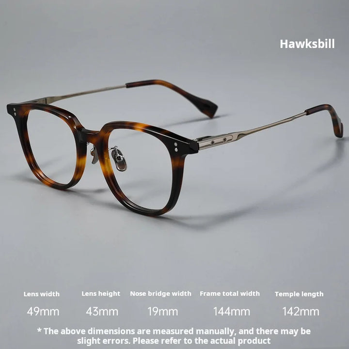 Momoja Unisex Full Rim Square Round Acetate Titanium Eyeglasses 78150