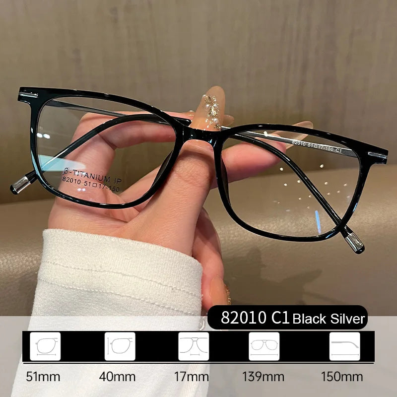 Gmei Women's Full Rim Square Tr 90 Titanium Eyeglasses 82010