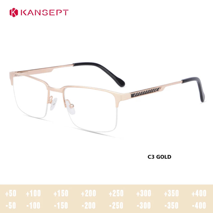 Kansept Women's Semi Rim Square Alloy Reading Glasses 72701