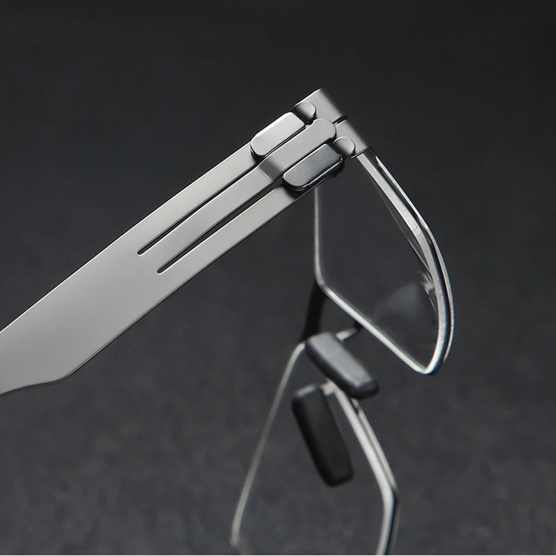 Black Mask Unisex Full Rim Rectangle Steel Eyeglasses BM-IB005