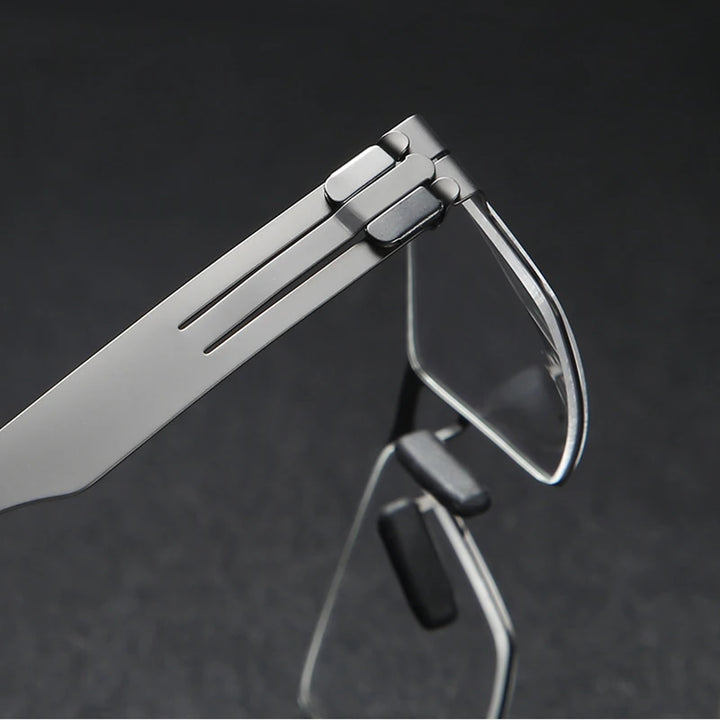 Black Mask Unisex Full Rim Rectangle Steel Eyeglasses BM-IB005