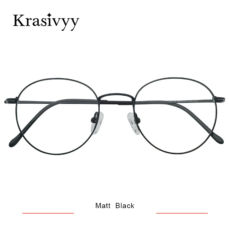 Krasivyy Women's Full Rim Oval Square Titanium Eyeglasses 916048 Full Rim Krasivyy Matt Black