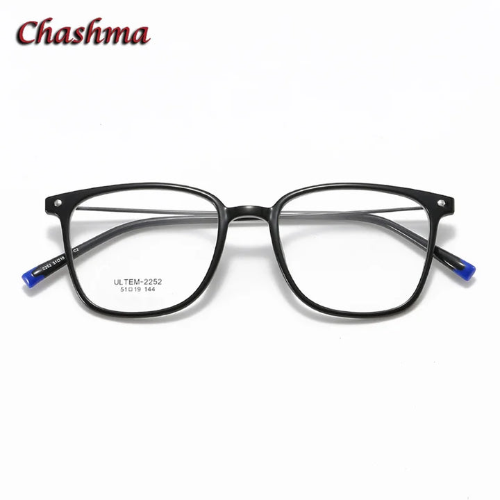 Chashma Ochki Women's Full Rim Square Ultem Alloy Eyeglasses 32252