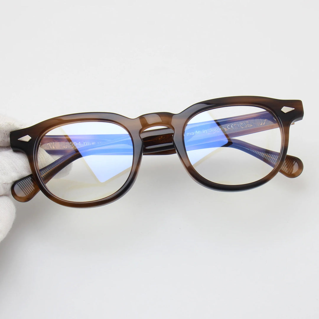 Black Mask Unisex Full Rim Round Square Acetate Eyeglasses 602504