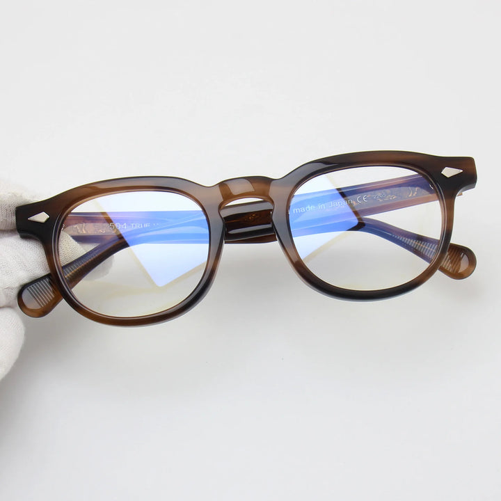 Black Mask Unisex Full Rim Round Square Acetate Eyeglasses 602504