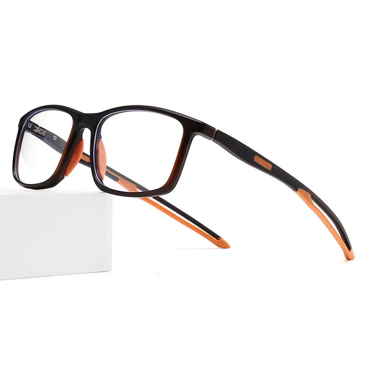 Kocolior Unisex Full Rim Square Tr 90 Sport Eyeglasses U001 Full Rim Kocolior Orange  