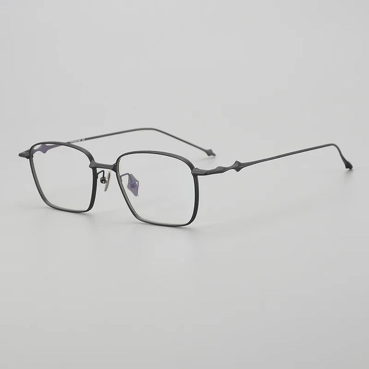 Black Mask Unisex Full Rim Irregular Square Titanium Eyeglasses 0102 Full Rim Black Mask Black  