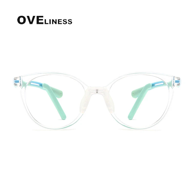 Oveliness Unisex Youth's Full Rim Round Tr 90 Titanium Eyeglasses T2022 Full Rim Oveliness transparent  