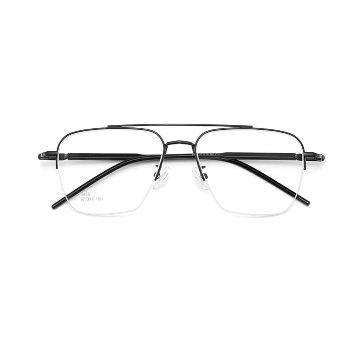 Gmei Optical 6486 men's semi-rimless titanium alloy prescription eyeglasses — view 3