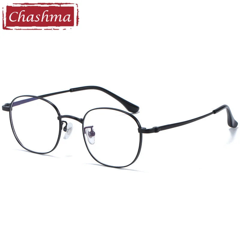 Chashma Ottica Unisex Full Rim Oval Titanium Alloy Eyeglasses 1199 Full Rim Chashma Ottica Matte Black  