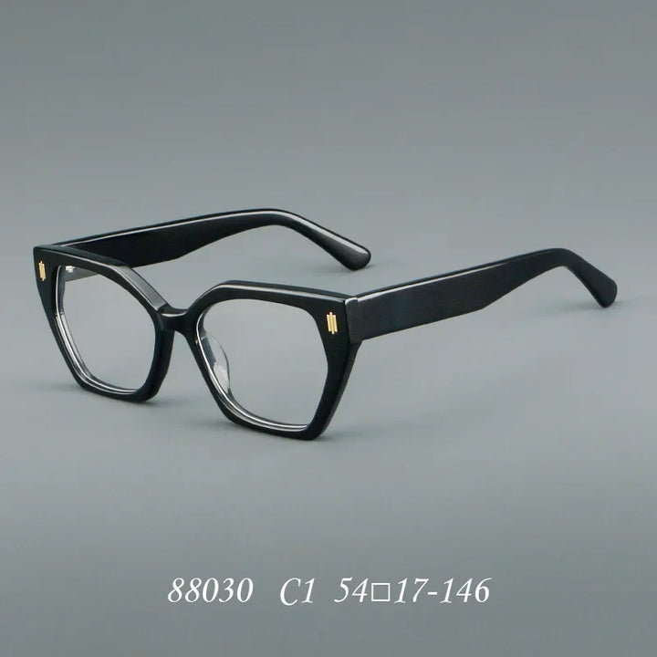 Hewei Women's Full Rim Polygon Square Acetate Temple Eyeglasses 88030