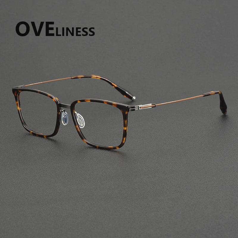 Oveliness Unisex Full Rim Square Titanium Acetate Eyeglasses 22502