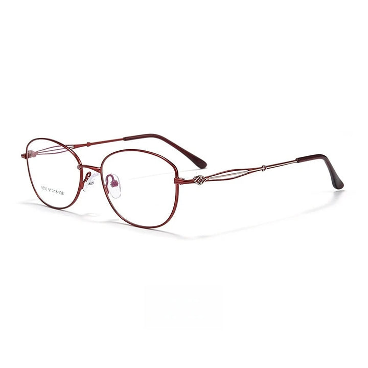 Yimaruili Women's Full Rim Oval Cat Eye Alloy Eyeglasses 85301