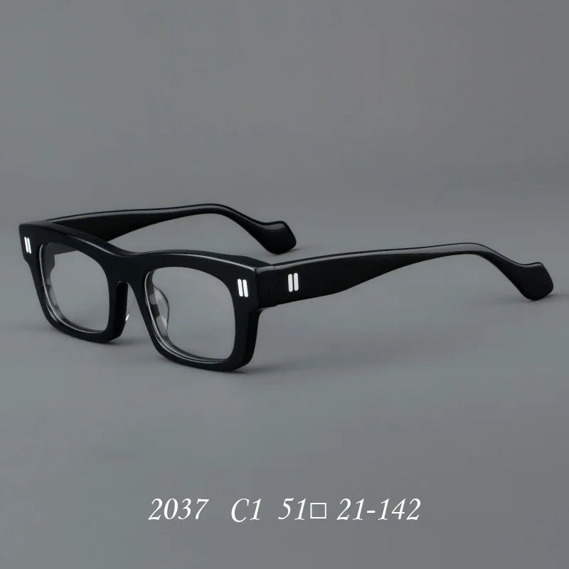 Hewei Unisex Full Rim Square Thick Frosted Acetate Eyeglasses 2037 Full Rim Hewei C1  