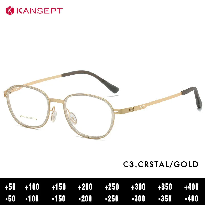 Kansept Unisex Full Rim Oval Round Steel Reading Glasses 72004
