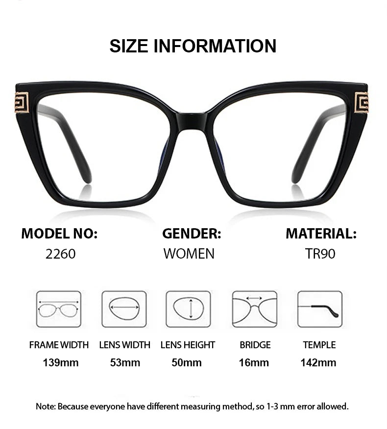 Chashma Ochki Women's Full Rim Cat Eye Tr 90 Alloy Eyeglasses 882260