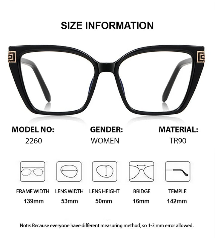 Chashma Ochki Women's Full Rim Cat Eye Tr 90 Alloy Eyeglasses 882260