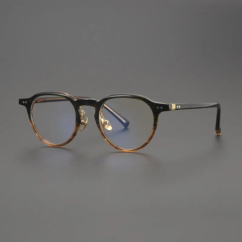 Black Mask Unisex Full Rim Round Acetate Eyeglasses BM-M2507