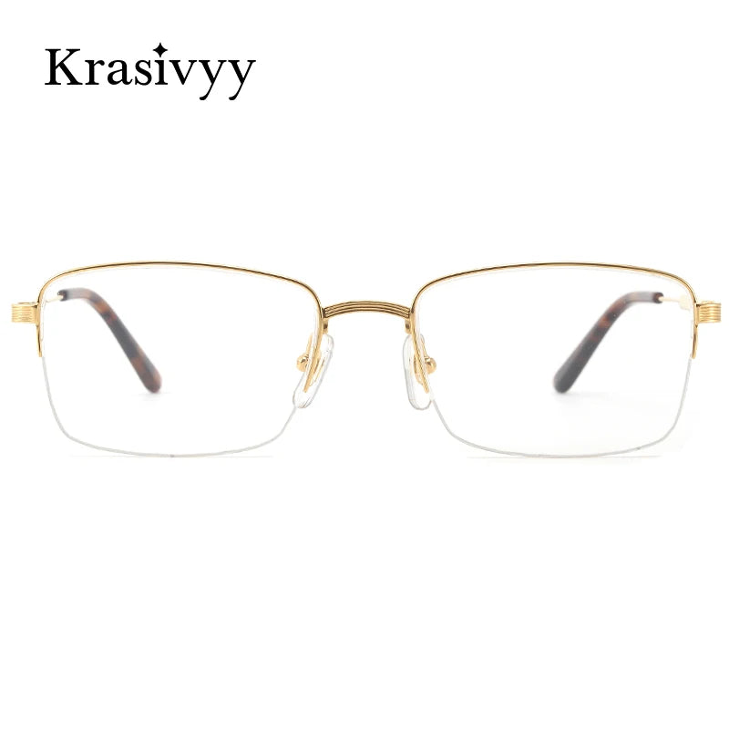 Krasivyy Women's Semi Rim Square Titanium Eyeglasses 43480 Semi Rim Krasivyy   