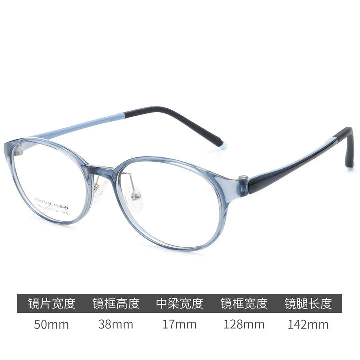 Gmei Optical 1218LS women's oval TR-90 titanium prescription eyeglasses — view 3