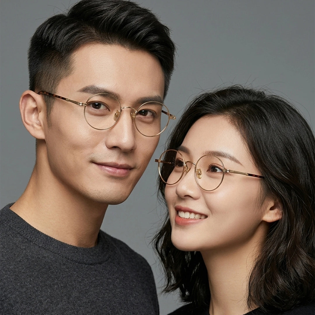 Blackmask Unisex Full Rim Round Titanium Eyeglasses BM-M605