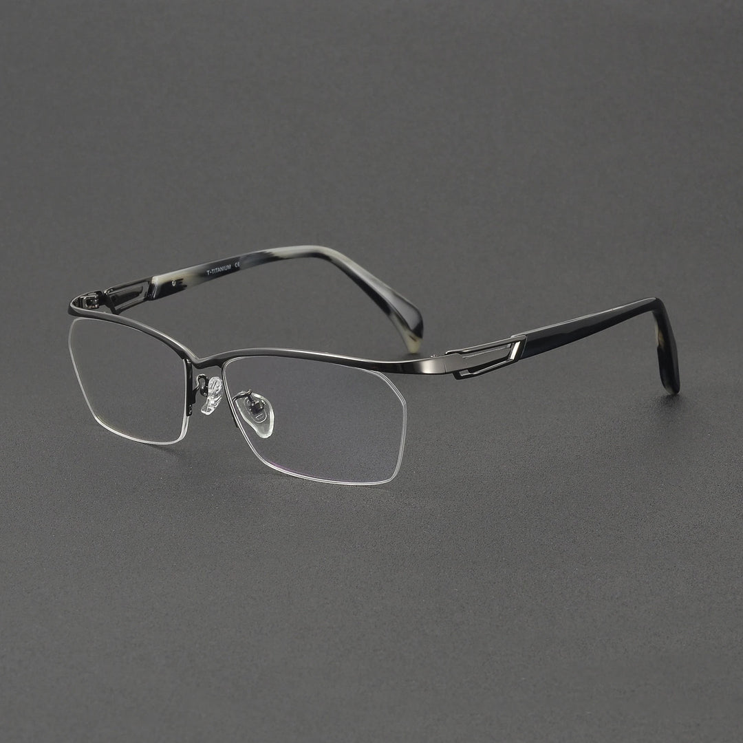 Muzz 1215 men's semi rim IP titanium prescription eyeglasses — view 4