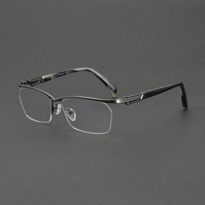 Muzz 1215 men's semi rim IP titanium prescription eyeglasses — view 4