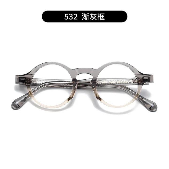 Nobler Unisex Full Rim Round Acetate Long Temple Eyeglasses T532 Full Rim Nobler C46  