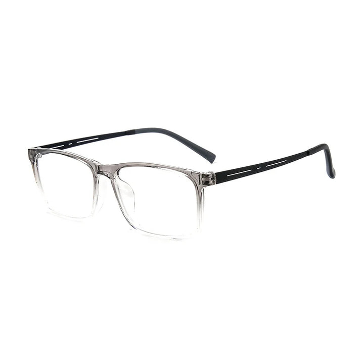 Hdcrafter Unisex Full Rim Big Square Tr 90 Titanium Eyeglasses 88033 Full Rim Hdcrafter Eyeglasses Transparent-Grey