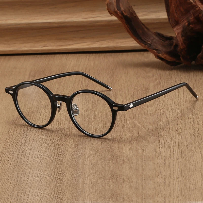 Black Mask Unisex Full Rim Round Acetate Eyeglasses 844005