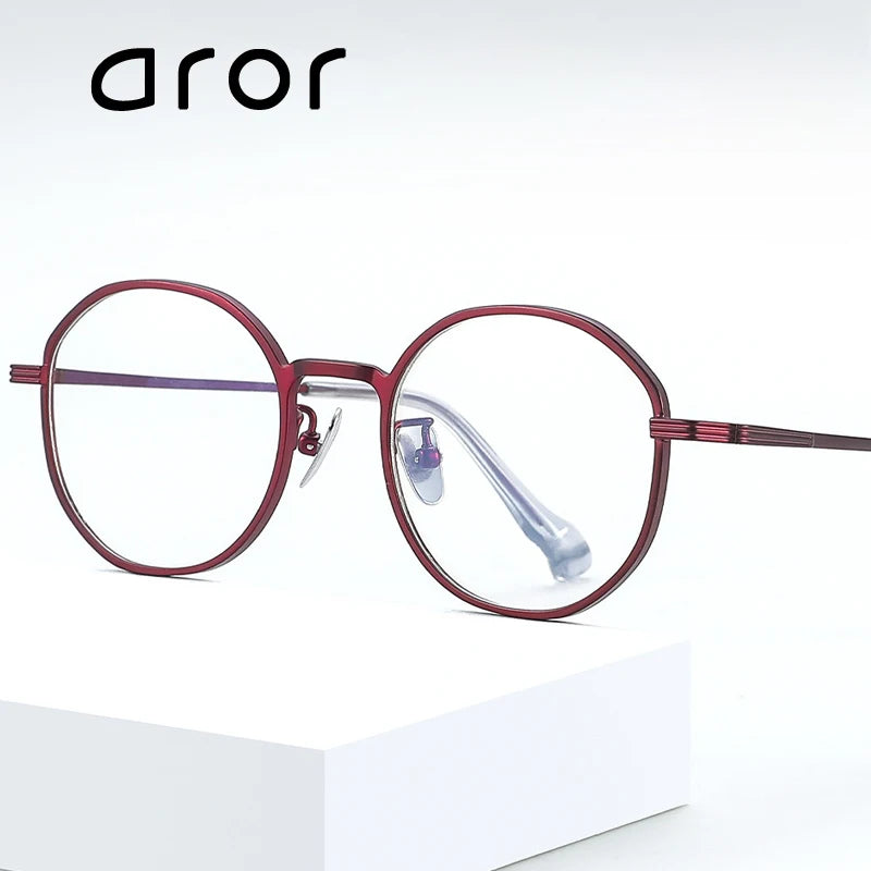 Aror Women's Full Rim Oval Round Titanium Eyeglasses 61012