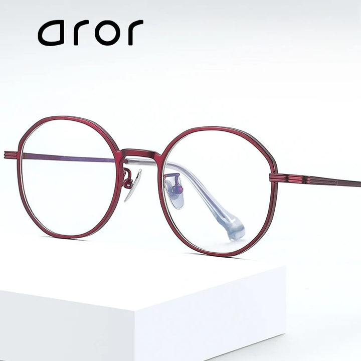 Aror Women's Full Rim Oval Round Titanium Eyeglasses 61012