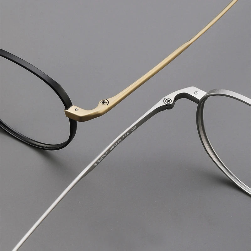 Blackmask Unisex Full Rim Round Titanium Eyeglasses Fuz 11