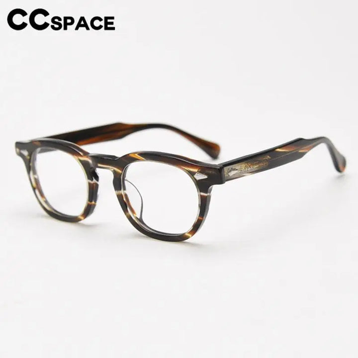 CCspace Unisex Full Rim Square Acetate Eyeglasses 56838 Full Rim CCspace   