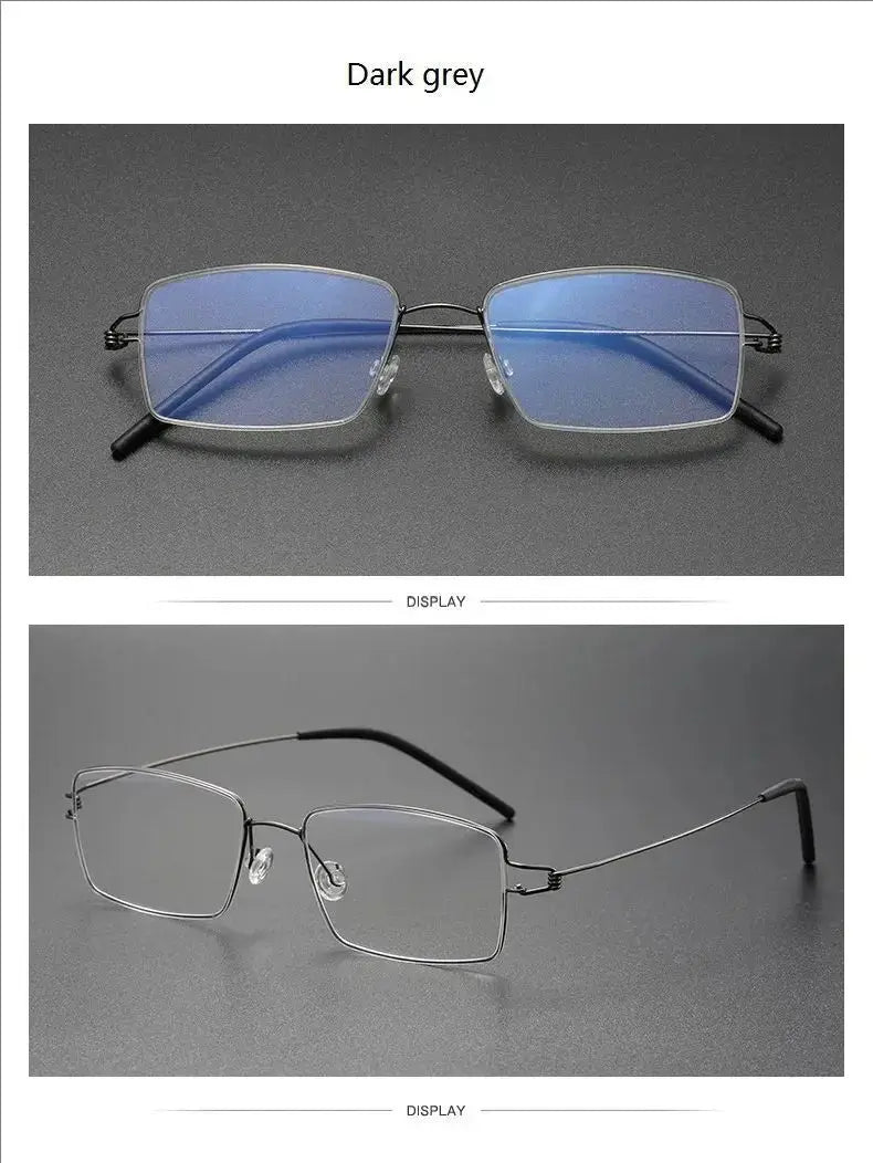 Aimee 513420 Full Rim Wide-Profile Screwless Titanium Square Frames Aimee