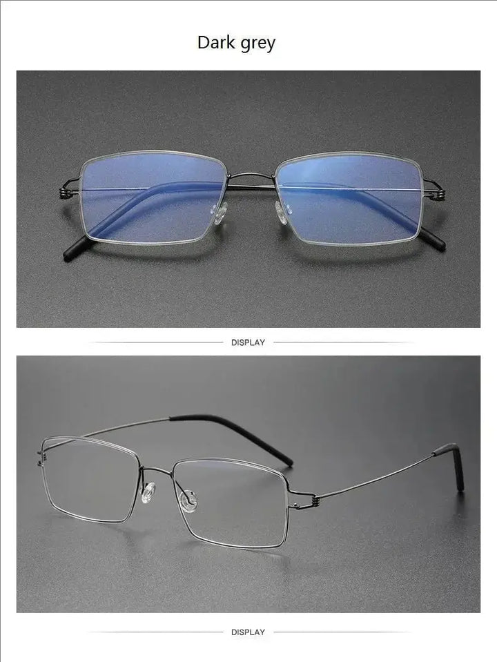 Aimee 513420 Full Rim Wide-Profile Screwless Titanium Square Frames Aimee