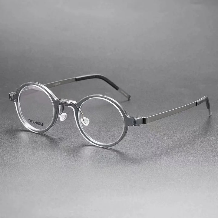 Bobbie Unisex Full Rim Round Titanium Eyeglasses 1810