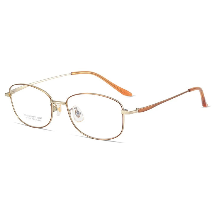 Yimaruili Unisex Full Rim Oval Pure Titanium Eyeglasses C7023 — view 5 | Yimaruili at FuzWeb
