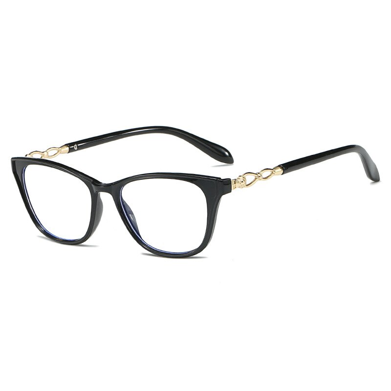 CCspace Women's Full Rim Square Acetate Hyperopic Reading Glasses 56156 Reading Glasses CCspace +100 BrightBlack 