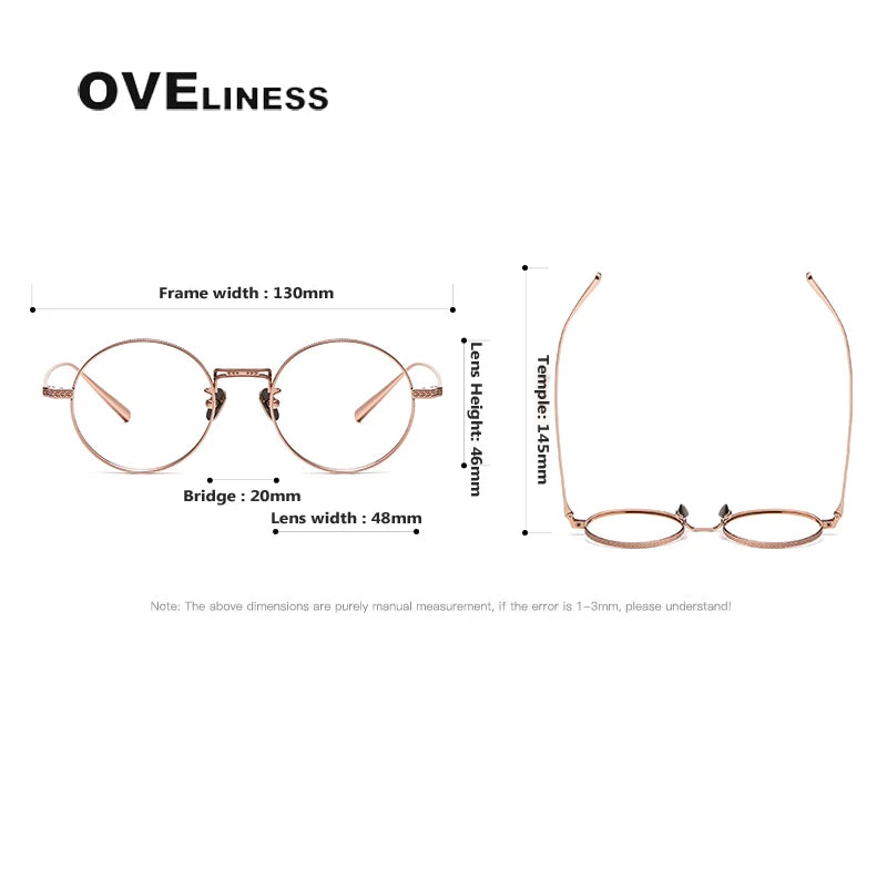 Oveliness Unisex Full Rim Round Oval Titanium Eyeglasses 19026 Full Rim Oveliness   