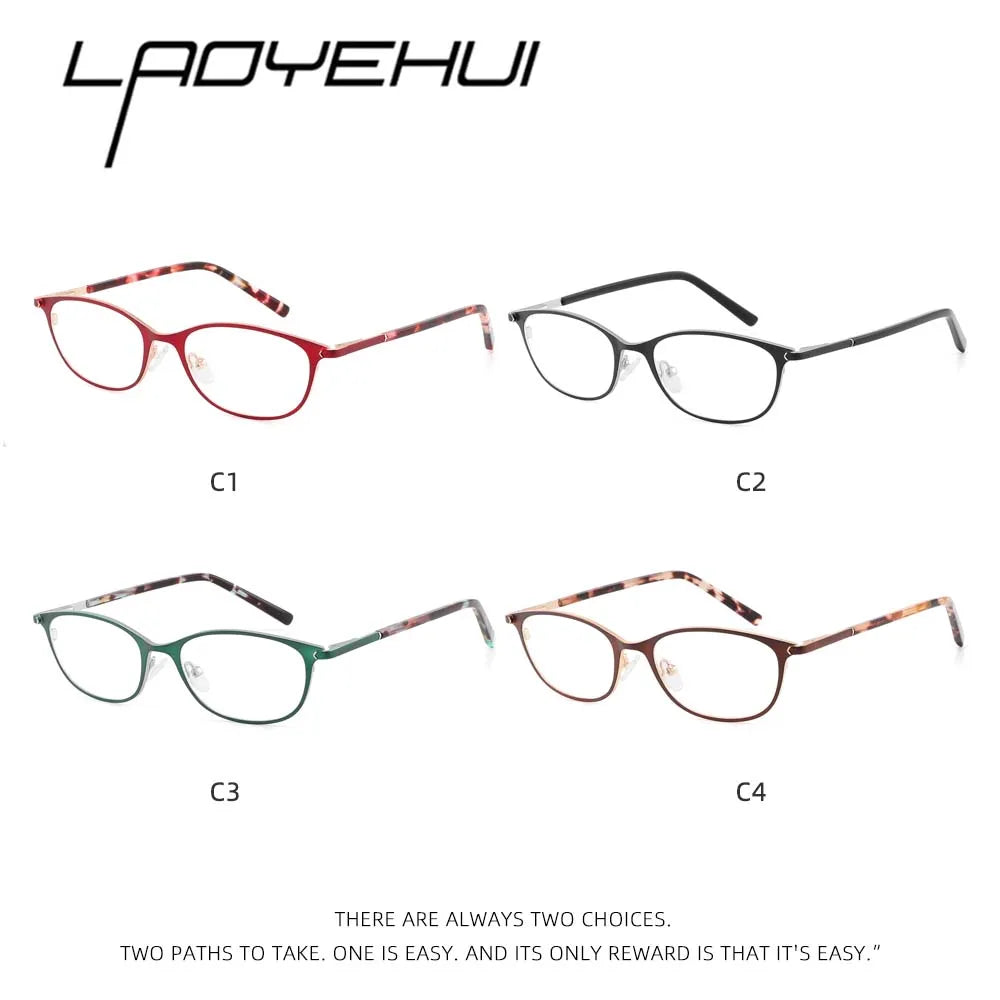 Laoyehui Women's Full Rim Small Square Alloy Reading Glasses Reading Glasses Laoyehui   