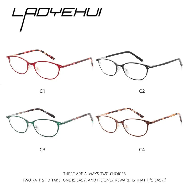 Laoyehui Women's Full Rim Small Square Alloy Reading Glasses Reading Glasses Laoyehui   