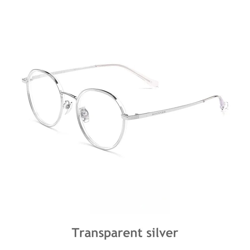 KatKani Womens Full Rim Oval Titanium Eyeglasses Bv6035v Full Rim KatKani Eyeglasses Transparent silver  