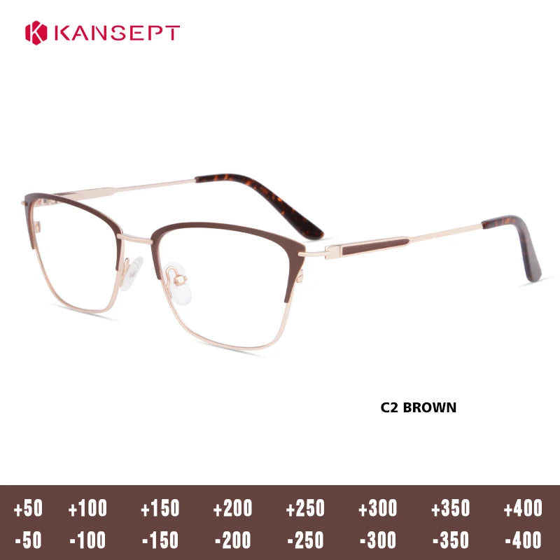Kansept Women's Full Rim Square Tr 90 Alloy Reading Glasses 53321