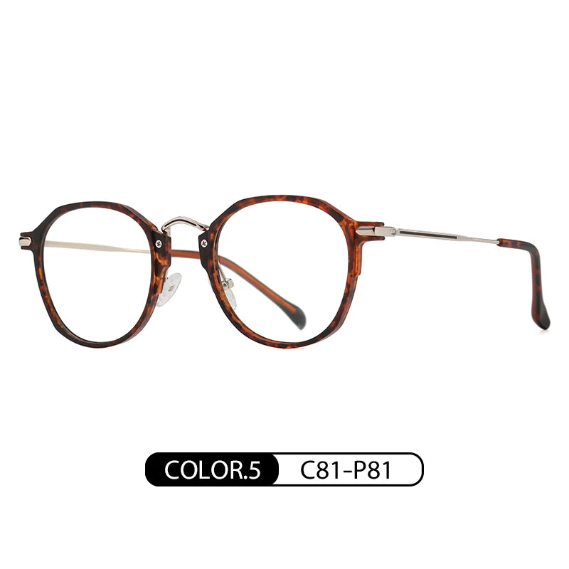 Gmei Women's Full Rim Polygon Round Tr 90 Alloy Eyeglasses 61847