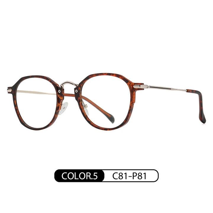 Gmei Women's Full Rim Polygon Round Tr 90 Alloy Eyeglasses 61847