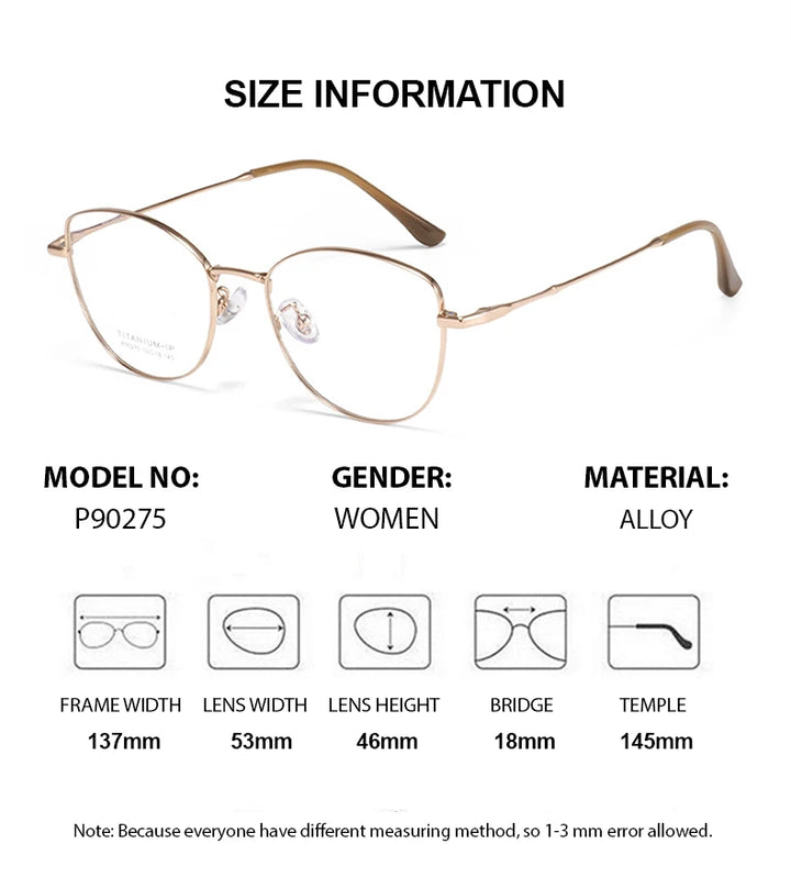 Summer Flower Women's Full Rim Square Cat Eye Alloy Eyeglasses 90275 Full Rim Summer Flower