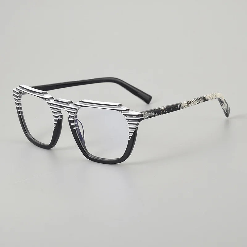 Hewei Women's Full Rim Flat Top Polygon Acetate Eyeglasses 945243