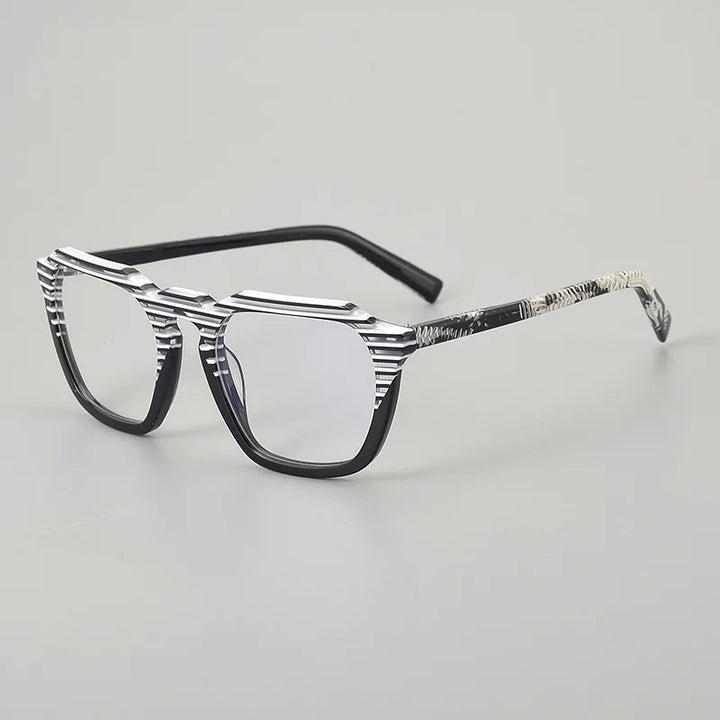 Hewei Women's Full Rim Flat Top Polygon Acetate Eyeglasses 945243